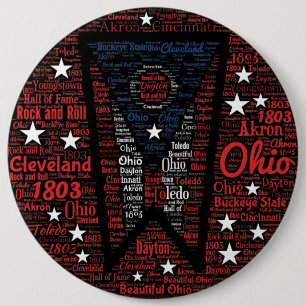 Badge Rond 15,2 Cm Mot cool Art Ohio État 6 pouces rond Bouton