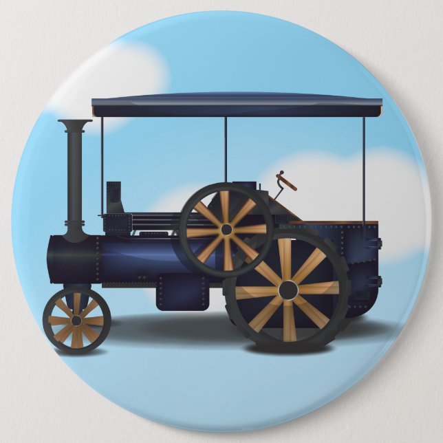 Badge Rond 15,2 Cm Moteur à vapeur (Devant)