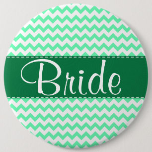 Badge Rond 15,2 Cm Motif Chevron; Mint Green