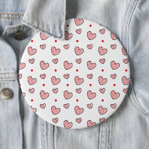 Badge Rond 15,2 Cm Motif de coeur 21