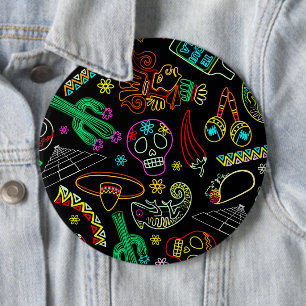 Badge Rond 15,2 Cm Motif de Fiesta du Mexique