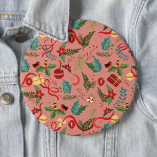 Badge Rond 15,2 Cm Motif de Noël 2