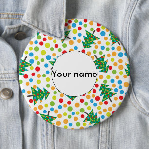 Badge Rond 15,2 Cm motif des arbres de Noël
