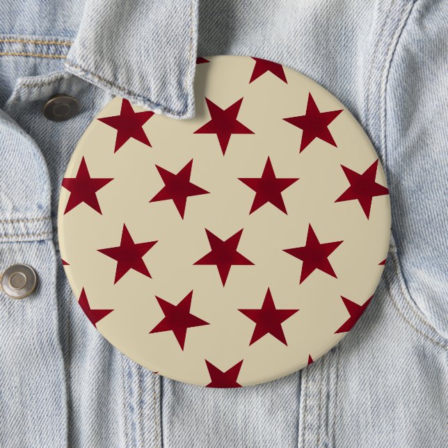 Badge Rond 15,2 Cm Motif Golden Stars 10 (En situation)