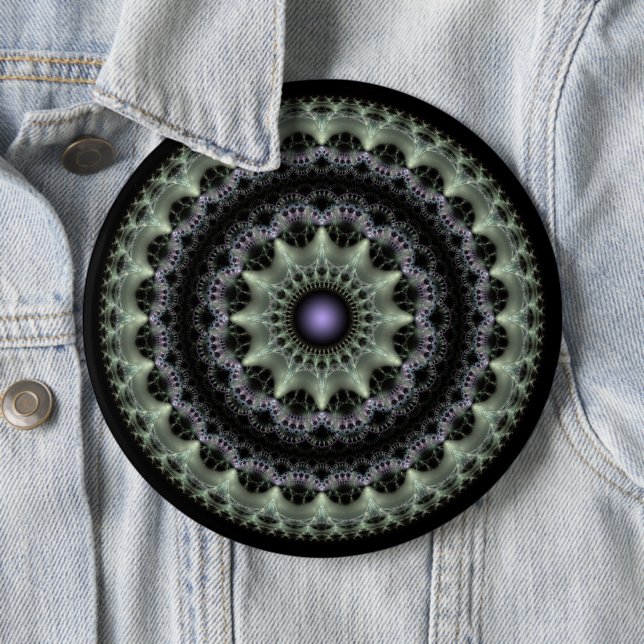 Badge Rond 15,2 Cm Motif orné fractal (En situation)