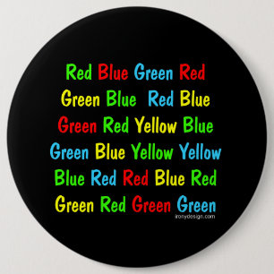 Badge Rond 15,2 Cm Mots Des Couleurs Du Test Stroum