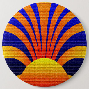 Badge Rond 15,2 Cm Mur du coucher du soleil