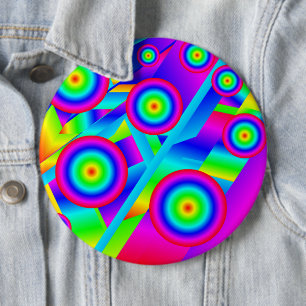 Badge Rond 15,2 Cm Musique Abstraite
