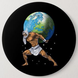 Badge Rond 15,2 Cm Mythologie grecque Dieu Atlas
