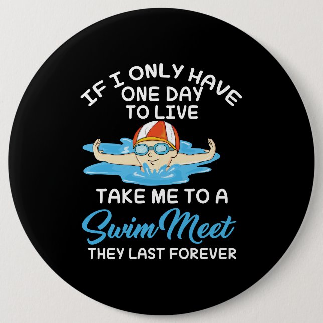 Badge Rond 15,2 Cm nage Swim Sport Cadeau (Devant)