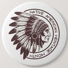 Badge Rond 15,2 Cm Native American Chief 