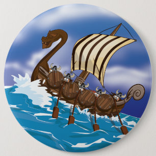 Badge Rond 15,2 Cm Navire Viking