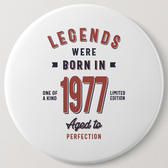 Badge Rond 15,2 Cm Né en 1977 Anniversaire (Devant)