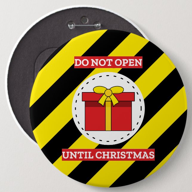 Badge Rond 15,2 Cm Ne pas ouvrir avant Noël (Devant & derrière)