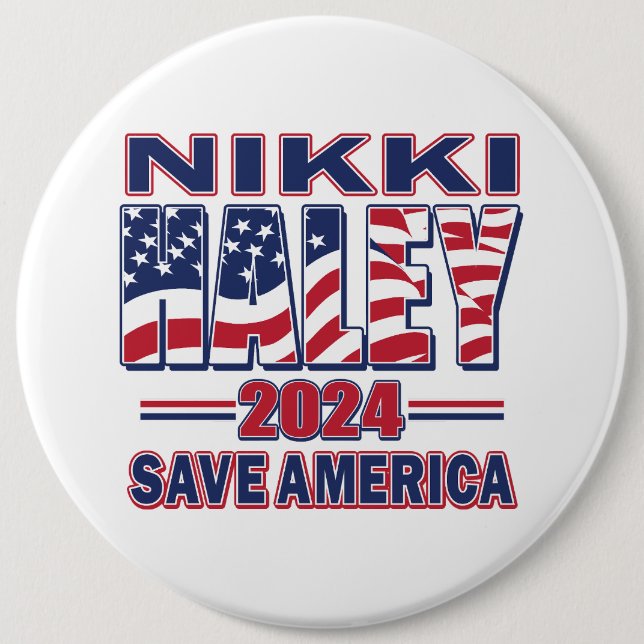 Badge Rond 15,2 Cm Nikki Haley Save America (Devant)