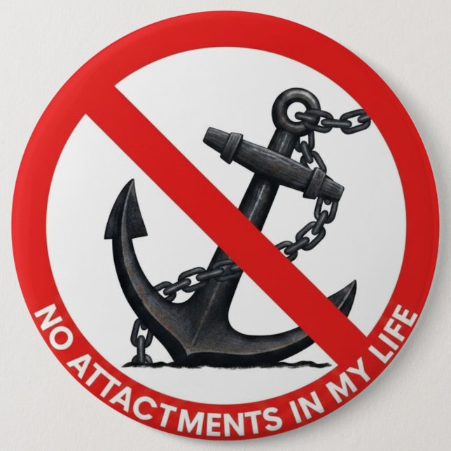 Badge Rond 15,2 Cm No attachments in my life (Devant)