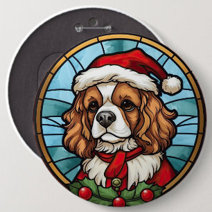 Badge Rond 15,2 Cm Noël Cavalier King Charles Spaniel