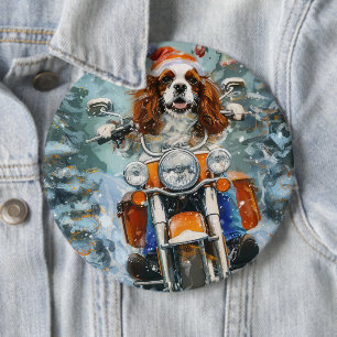 Badge Rond 15,2 Cm Noël Cavalier King Charles Spaniel