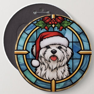 Badge Rond 15,2 Cm Noël en verre feuilleté maltais