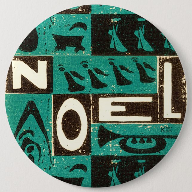 Badge Rond 15,2 Cm Noel Green (Devant)