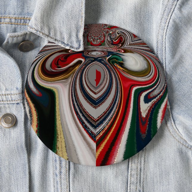 Badge Rond 15,2 Cm Noël Retro Texture Vintage Art Abstrait Imprimer (En situation)