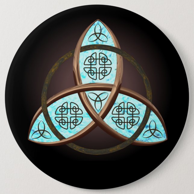 Badge Rond 15,2 Cm Noeud celtique de trinité (Devant)