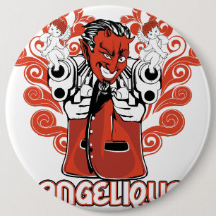 Badge Rond 15,2 Cm noir angélique
