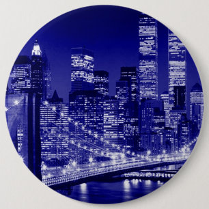 Badge Rond 15,2 Cm Nuit bleue à New York