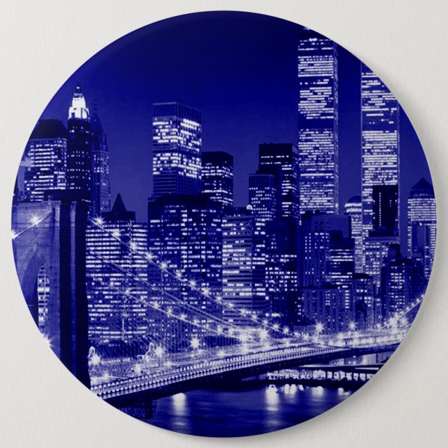 Badge Rond 15,2 Cm Nuit bleue à New York (Devant)
