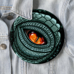 Badge Rond 15,2 Cm Œil de prédateur reptile primal