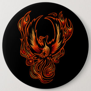 Badge Rond 15,2 Cm Oiseau De Feu