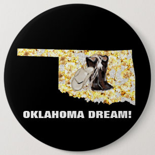 BADGE ROND 15,2 CM OKLAHOMA RÊVE !