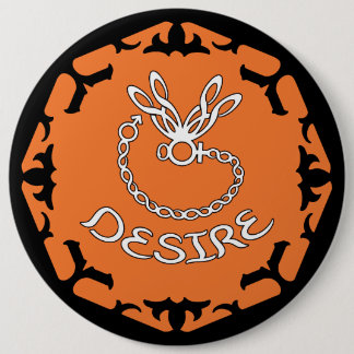 Badge Rond 15,2 Cm Orange Sacral Chakra "Désir" libellule