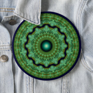 Badge Rond 15,2 Cm Ornement rond de fée fractal brillant