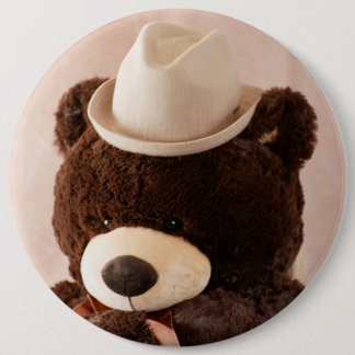 Badge Rond 15,2 Cm Ours en peluche géant et Casquette