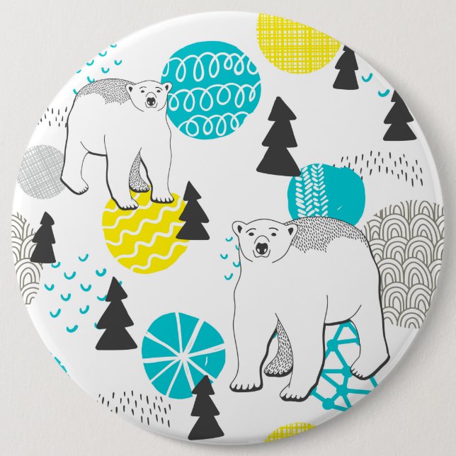 Badge Rond 15,2 Cm Ours polaire (Devant)