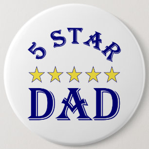 Badge Rond 15,2 Cm Papa 5 étoiles