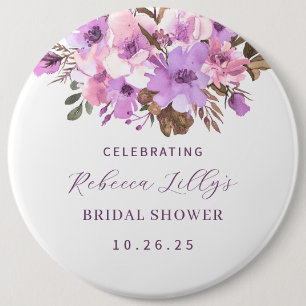 Badge Rond 15,2 Cm Papier floral élégant