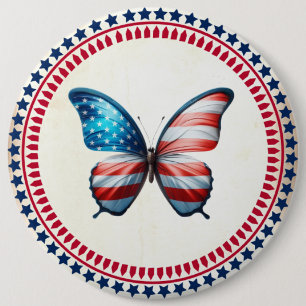 Badge Rond 15,2 Cm papillon 4 juillet patriotique américain