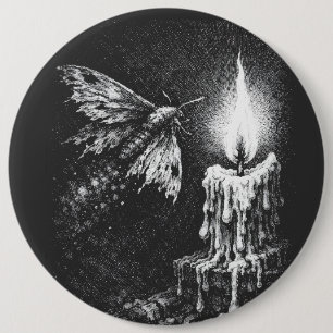 Badge Rond 15,2 Cm Papillon de nuit vers la flamme — par BurnsInHell