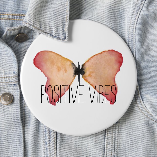 Badge Rond 15,2 Cm Papillon de pêche avec personnalisation (En situation)