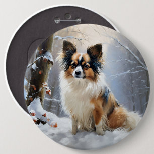 Badge Rond 15,2 Cm Papillon Laisser neiger Noël