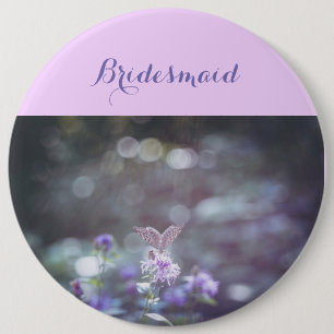 Badge Rond 15,2 Cm Papillon sur les fleurs sauvages