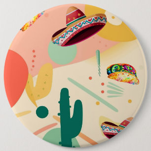 Badge Rond 15,2 Cm Parti Tacos et Sombreros