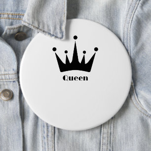Badge Rond 15,2 Cm Patches de texte de reine d'image de couronne de c