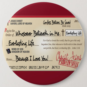 Badge Rond 15,2 Cm Payé entièrement économisé par le chrétien de