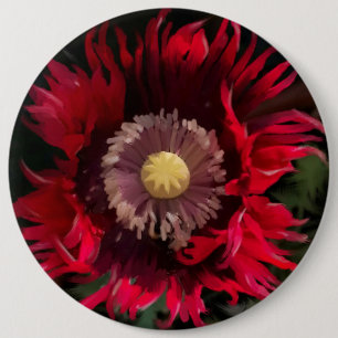 Badge Rond 15,2 Cm Peinture à fleur de pavot sauvage