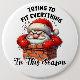 Badge Rond 15,2 Cm Père Noël