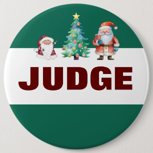 Badge Rond 15,2 Cm Père Noël Christmas Juge