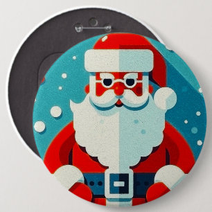 Badge Rond 15,2 Cm Père Noël joyeux